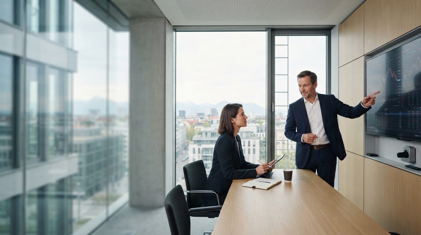 TradomantisAi Arbeitsplatz mit Echtzeit-Datenanalyse für mobile Investoren